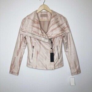 BLANKNYC Tie Dye Faux Suede Drape Front Jacket 